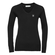 Ladies V-Neck Knitted Pullover