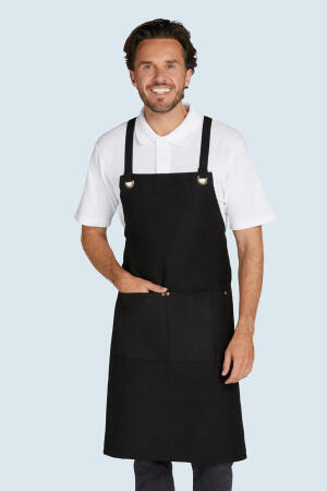 PROVENCE - Crossover Eyelets Bib Apron with Pocket