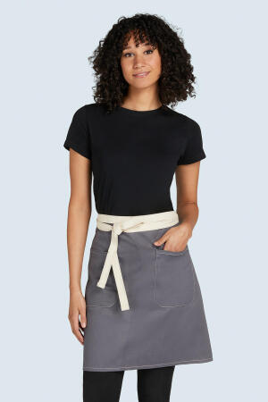 SANTORINI - Contrasted Bistro Apron with Pocket