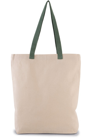 Shoppingtasche mit Seitenfalte und kontrastfarbenem Griff