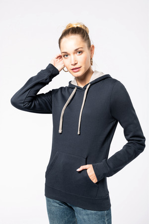 DAMEN-KAPUZENSWEATSHIRT BICOLOR