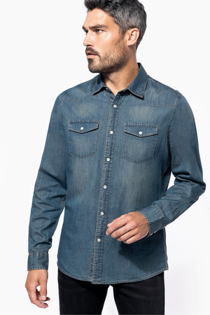 HERREN DENIM-HEMD LANGARM